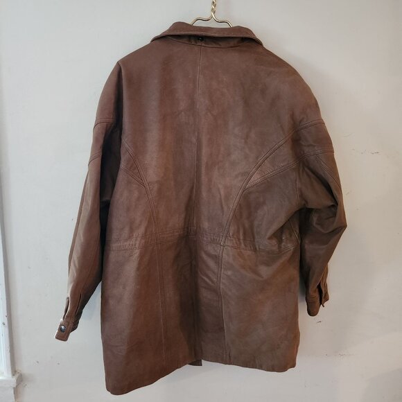 Vintage Unbranded Genuine Leather Jacket Men's Size Large - Picture 4 of 4
